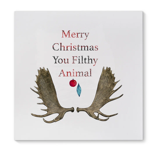'Merry Christmas You Filthy Animal' Graphic Art on Wrapped Canvas